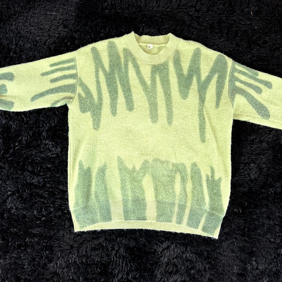 kiwi & co green patterned sweater no tag fits mens large - Picture 3 of 6